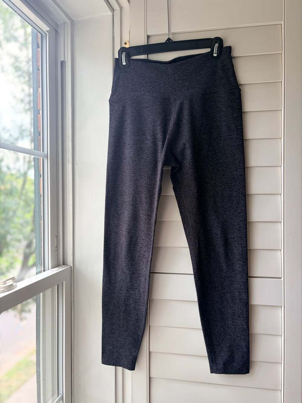 Beyond Yoga Heathered Gray Leggings SzL Gym Sporty Staple